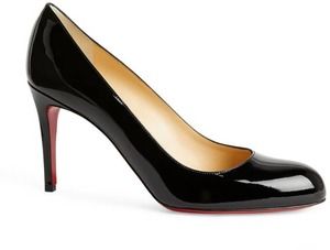 Christian Louboutin Black Fifille Patent Round Toe Classic Stiletto
